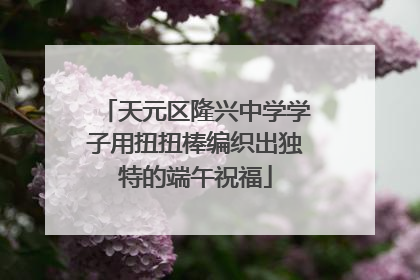 天元区隆兴中学学子用扭扭棒编织出独特的端午祝福