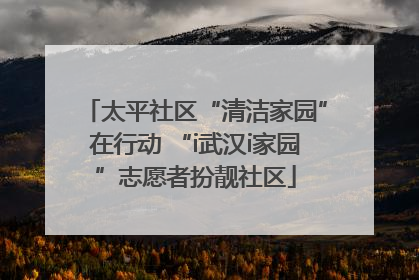 太平社区“清洁家园”在行动 “i武汉i家园”志愿者扮靓社区