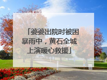 婆婆出院时被困暴雨中，黄石全城上演暖心救援