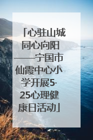 心驻山城 同心向阳——宁国市仙霞中心小学开展5·25心理健康日活动