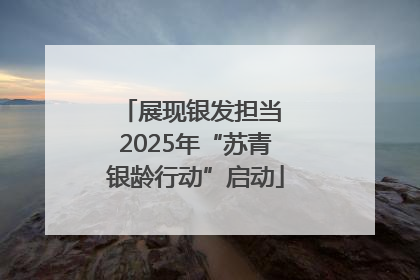 展现银发担当 2025年“苏青银龄行动”启动