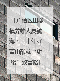 广信区田墩镇养蜂人夏毓海：二十年守青山酿就“甜蜜”致富路
