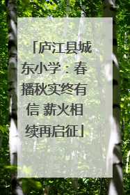 庐江县城东小学：春播秋实终有信 薪火相续再启征