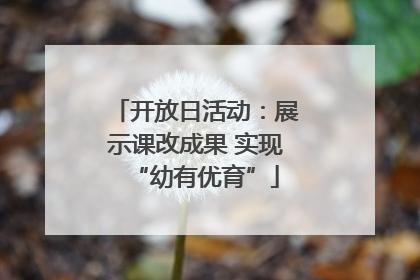 开放日活动：展示课改成果 实现“幼有优育”