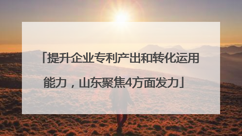 提升企业专利产出和转化运用能力，山东聚焦4方面发力