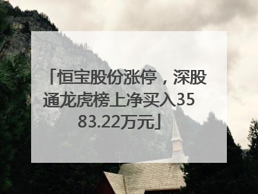 恒宝股份涨停，深股通龙虎榜上净买入3583.22万元