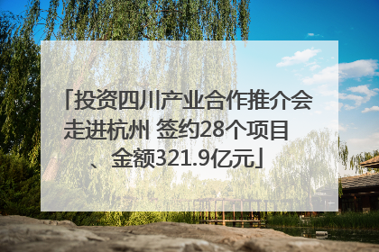 投资四川产业合作推介会走进杭州 签约28个项目、金额321.9亿元