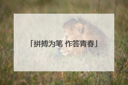 拼搏为笔 作答青春