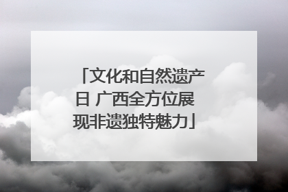 文化和自然遗产日 广西全方位展现非遗独特魅力