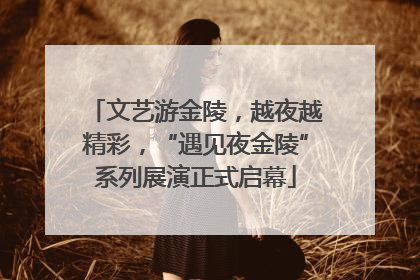 文艺游金陵，越夜越精彩，“遇见夜金陵”系列展演正式启幕