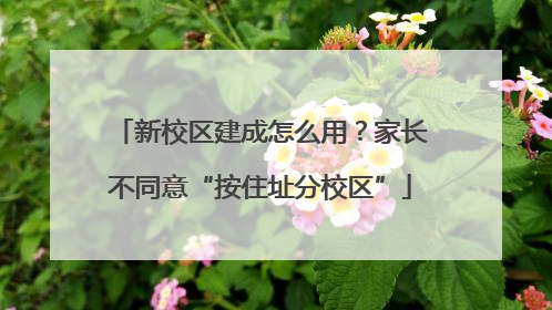 新校区建成怎么用？家长不同意“按住址分校区”