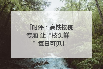 时评：高铁樱桃专厢 让“枝头鲜”每日可见