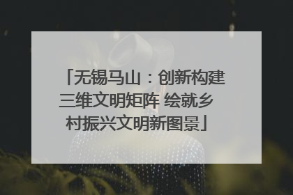无锡马山：创新构建三维文明矩阵 绘就乡村振兴文明新图景