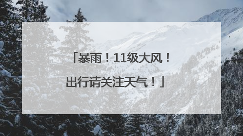 暴雨！11级大风！出行请关注天气！
