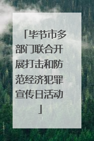 毕节市多部门联合开展打击和防范经济犯罪宣传日活动