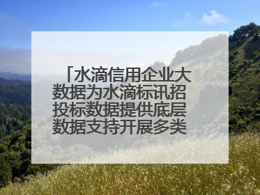 水滴信用企业大数据为水滴标讯招投标数据提供底层数据支持开展多类型服务