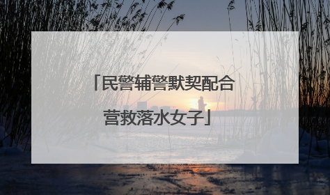 民警辅警默契配合 营救落水女子