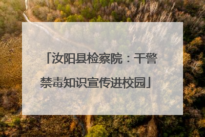 汝阳县检察院：干警禁毒知识宣传进校园