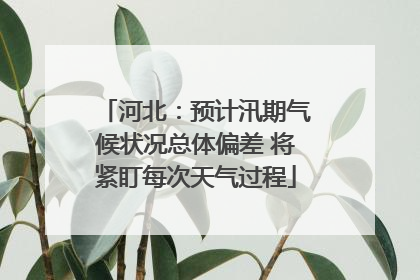 河北：预计汛期气候状况总体偏差 将紧盯每次天气过程