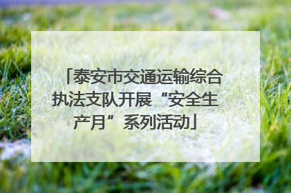 泰安市交通运输综合执法支队开展“安全生产月”系列活动