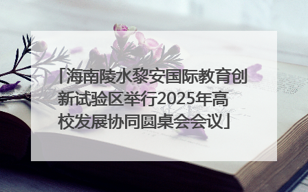 海南陵水黎安国际教育创新试验区举行2025年高校发展协同圆桌会会议