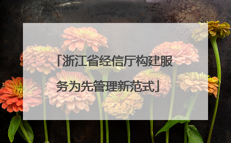 浙江省经信厅构建服务为先管理新范式