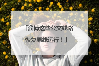 淄博这些公交线路恢复原线运行！
