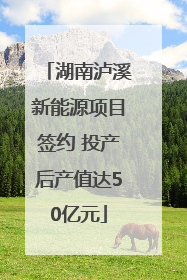 湖南泸溪新能源项目签约 投产后产值达50亿元