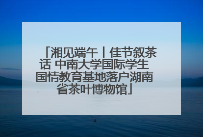 湘见端午丨佳节叙茶话 中南大学国际学生国情教育基地落户湖南省茶叶博物馆