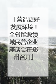 营造更好发展环境！全省能源领域民营企业座谈会在郑州召开