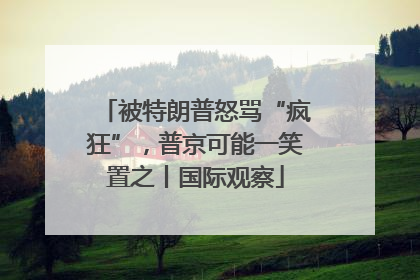 被特朗普怒骂“疯狂”，普京可能一笑置之丨国际观察