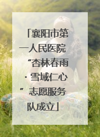 襄阳市第一人民医院“杏林春雨・雪域仁心”志愿服务队成立