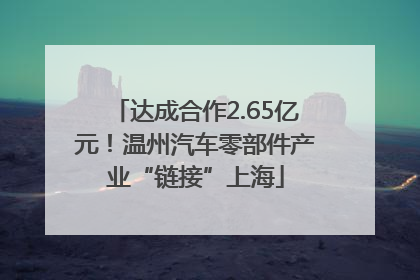 达成合作2.65亿元！温州汽车零部件产业“链接”上海