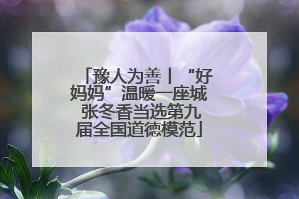 豫人为善丨“好妈妈”温暖一座城 张冬香当选第九届全国道德模范