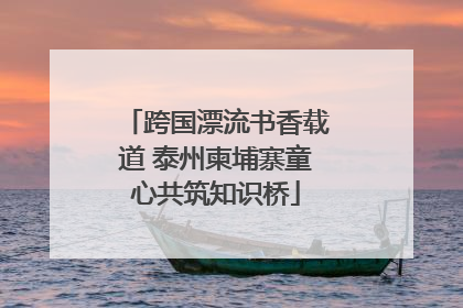 跨国漂流书香载道 泰州柬埔寨童心共筑知识桥