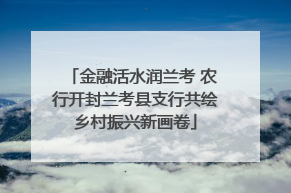 金融活水润兰考 农行开封兰考县支行共绘乡村振兴新画卷