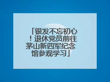 银发不忘初心！退休党员前往茅山新四军纪念馆参观学习
