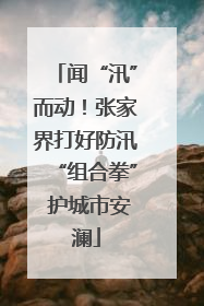 闻“汛”而动！张家界打好防汛“组合拳” 护城市安澜