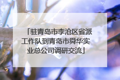 驻青岛市李沧区省派工作队到青岛市舜华实业总公司调研交流