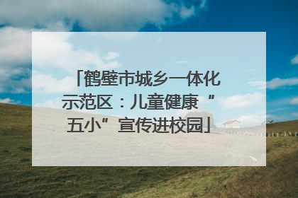 鹤壁市城乡一体化示范区：儿童健康“五小”宣传进校园