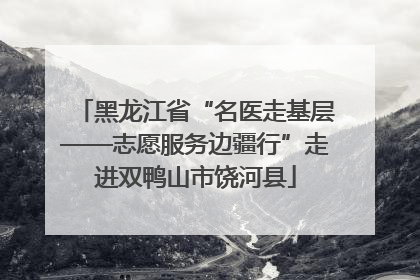 黑龙江省“名医走基层——志愿服务边疆行”走进双鸭山市饶河县
