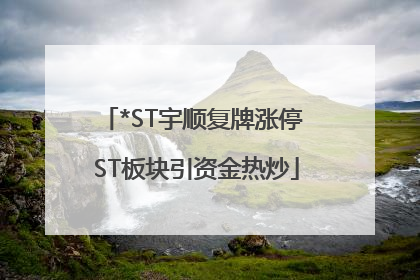 *ST宇顺复牌涨停 ST板块引资金热炒