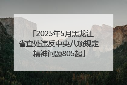 2025年5月黑龙江省查处违反中央八项规定精神问题805起