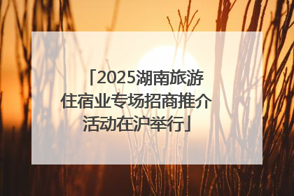 2025湖南旅游住宿业专场招商推介活动在沪举行