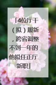 4位厅干（拟）履新，跨省调整不到一年的他拟任正厅新职