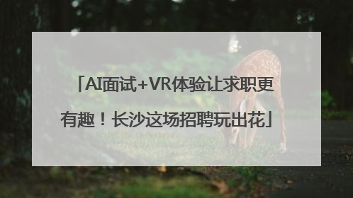 AI面试+VR体验让求职更有趣！长沙这场招聘玩出花